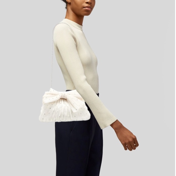 Loeffler Randall Rayne Pleated Embellished Bow Shoulder Bag - Picture 6 of 6